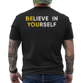 Believe In Yourself Motivation Quote Men's T-shirt Back Print | Mazezy