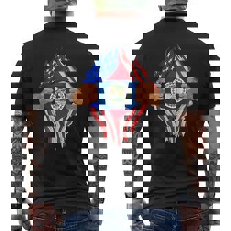 Belizean Blood Inside Me | Belize Flag Gift Mens Back Print T-shirt | Mazezy
