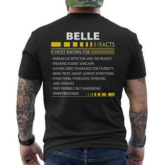 Belle Name Gift Belle Facts Mens Back Print T-shirt - Seseable