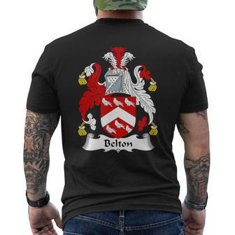 Belton Coat Of Arms Family Crest Men's T-shirt Back Print | Mazezy