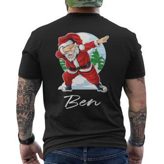 Ben Name Gift Santa Ben Mens Back Print T-shirt - Seseable