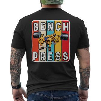 Bench Press Monster Power Gym Training Plan Chest Workout Mens Back Print T-shirt - Monsterry