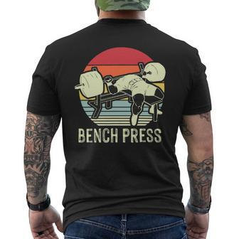 Bench Press Vintage Gym Power Fitness Training Plan Chest Mens Back Print T-shirt - Monsterry