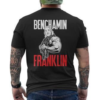 Benchamin Franklin Workout Weight Lifting Men's T-shirt Back Print | Mazezy