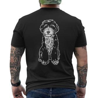Bernedoodle Dog Doodle Silhouette Bernedoodle Mens Back Print T-shirt - Seseable