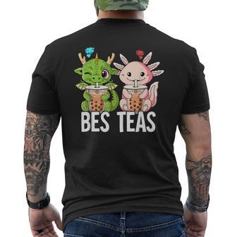 Bes Teas Boba Tea Best Friend Bubble Tea Mens Back Print T-shirt | Mazezy