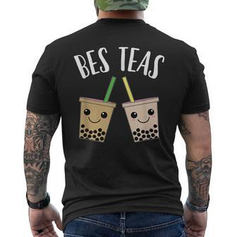 Bes Teas Cute Kawaii Boba Tea Bubble Tea Drinks Mens Back Print T-shirt | Mazezy