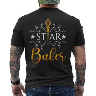 Best Baker Star Baker Humor Baking Gift Mens Back Print T-shirt - Thegiftio UK