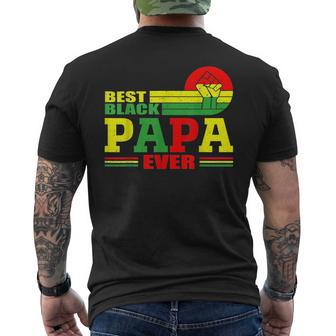 Best Black Papa Ever Junenth 1865 African American Mens Back Print T-shirt | Mazezy