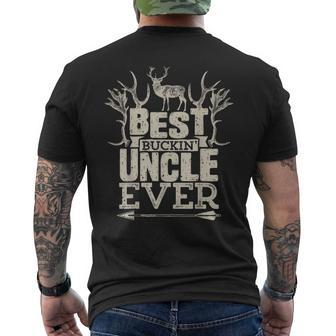 Best Buckin Uncle Ever T Hunting Hunter Bucking Gift Hunter Funny Gifts Mens Back Print T-shirt | Mazezy
