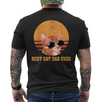 Best Cat Dad Ever Men Funny Vintage Cat Lover Men's Crewneck Short Sleeve Back Print T-shirt