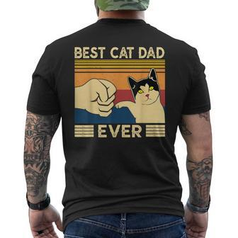 Best Cat Dad Ever  Vintage Cat Daddy Father Day Gifts Men's Crewneck Short Sleeve Back Print T-shirt