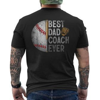 Best Dad Coach Ever Funny Baseball For Sport Lovers Fan Mens Back Print T-shirt - Seseable