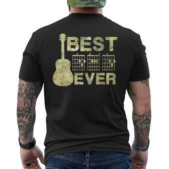 Best Dad Ever Guitar Chords Guitarist Father Fathers Day Mens Back Print T-shirt - Seseable
