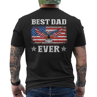 Best Dad Ever With Us American Flag Fathers Day Eagle Mens Back Print T-shirt - Seseable