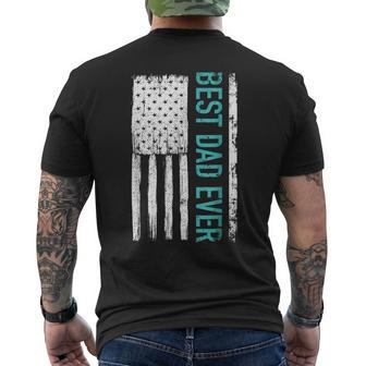Best Dad Ever With Us American Flag Gift For Fathers Day Gift For Mens Mens Back Print T-shirt - Seseable