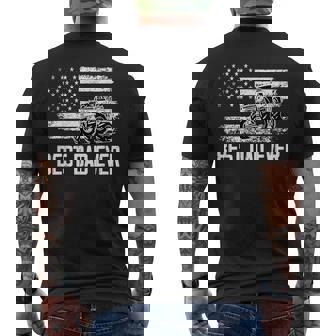 Best Dad Ever With Us American Flag Truck Dad Fathers Day Mens Back Print T-shirt | Mazezy