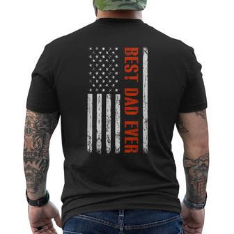 Best Dad Ever With Us Flag American Fathers Day Mens Back Print T-shirt - Seseable