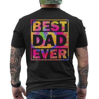 Best Dad Ever With Us Flag Tie Dye Fathers Day Mens Back Print T-shirt | Mazezy