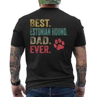Best Estonian Hound Dad Ever Vintage Father Dog Lover Men's T-shirt Back Print | Mazezy
