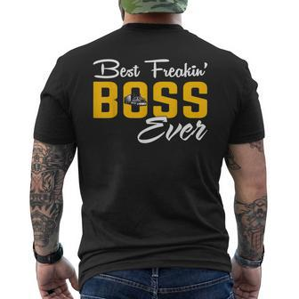 Best Freakin Boss Ever Trucker For Father Day Men's Back Print T-shirt | Mazezy