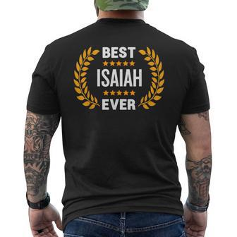Best Isaiah Ever With Five Stars Name Isaiah Men's Back Print T-shirt | Mazezy