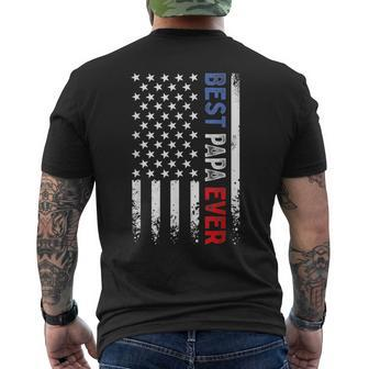 Best Papa Ever American Flag Fathers Day Birthday Daddy Pops Mens Back Print T-shirt | Mazezy