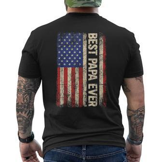Best Papa Ever Us American Flag Gifts For Fathers Day Men Mens Back Print T-shirt | Seseable UK