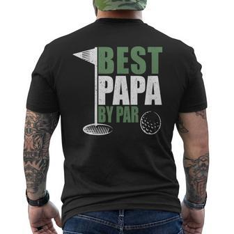 Best Papa By Par Fathers Day Golf Dad Grandpa Men's Back Print T-shirt | Mazezy