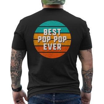Best Pop-Pop Ever Retro Vintage Cool Funny Family Poppop Mens Back Print T-shirt | Mazezy