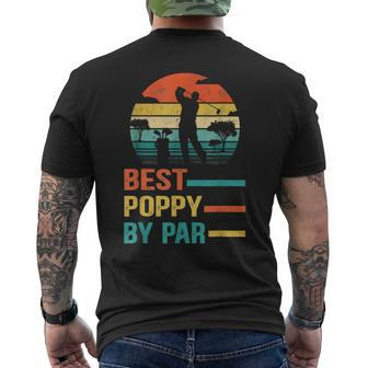 Best Poppy By Par Funny Fathers Day Golf Grandpa Retro Mens Back Print T-shirt - Seseable