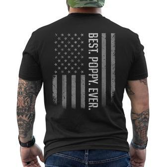 Best Poppy Ever Us American Flag Gift For Fathers Day Mens Back Print T-shirt | Mazezy