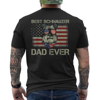 Best Schnauzer Dad Ever Dog Lover Fathers Day Usa Flag Mens Mens Back Print T-shirt - Seseable