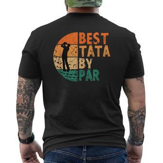 Best Tata By Par Golf Fathers Day Golfing Funny Mens Back Print T-shirt | Mazezy CA