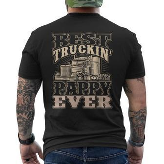 Best Trucking Pappy Ever Truck Driver Fathers Day Gift Mens Back Print T-shirt - Thegiftio UK