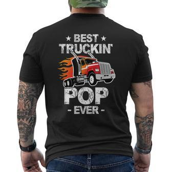 Best Truckins Pop Ever Trucker Grandpa Truck Men's Back Print T-shirt | Mazezy