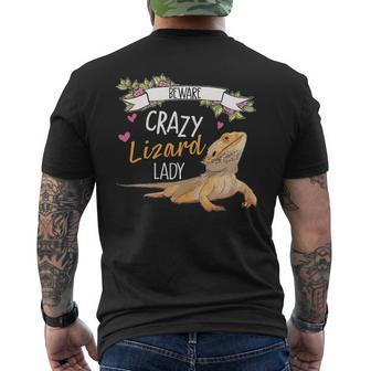 Beware Crazy Lizard Lady Png Mens Back Print T-shirt - Monsterry AU