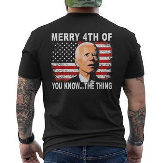 Biden Dazed Merry 4Th Of You Knowthe Thing Mens Back Print T-shirt | Mazezy