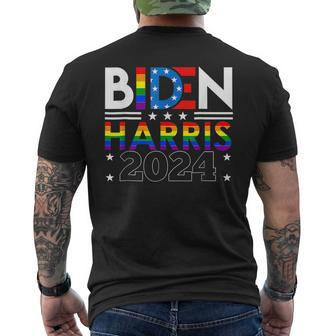 Biden Harris 2024 Rainbow Flag Gay Pride Lgbt Democrat  Pride Month Funny Designs Funny Gifts Mens Back Print T-shirt