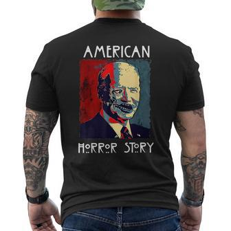 Biden Horror American Zombie Story Halloween Funny Apparel Mens Back Print T-shirt | Mazezy