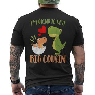 Big Cousin Dinosaur I'm Going To Be Cousin Baby Reveal 2024 Men's T-shirt Back Print - Thegiftio UK