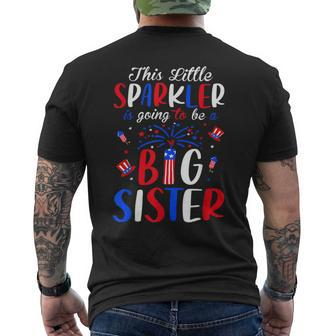 Big Sister Sparkler 4Th Of July Pregnancy Announcement Mens Back Print T-shirt - Monsterry DE