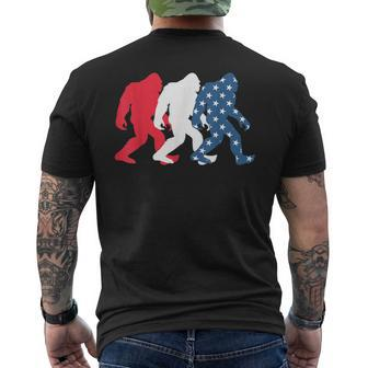 Bigfoot 4Th Of July Sasquatch American Flag Patriotic Usa Men's Back Print T-shirt | Mazezy