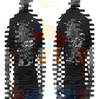 Bigfoot Fireworks 4Th Of July Usa Flag Funny Sasquatch Sasquatch Funny Gifts Mens Back Print T-shirt | Mazezy