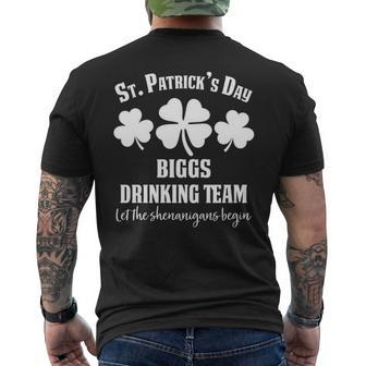 Biggs Name Gift Drinking Team Biggs Let The Shenanigans Begin Mens Back Print T-shirt - Seseable