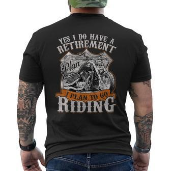 Bike Grandpa Motorcycle Rider Retirement Papa Biker Men's Back Print T-shirt | Mazezy