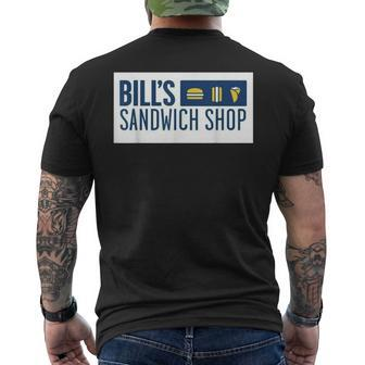 Bills Sandwich Shop New Castle Mens Back Print T-shirt | Mazezy