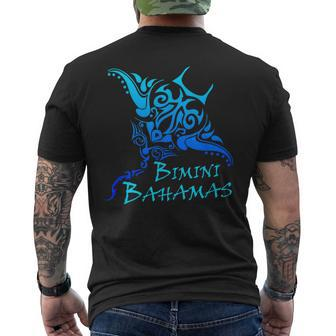 Bimini Bahamas Vintage Retro Tribal Stingray Vacation Men's T-shirt Back Print | Mazezy