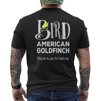 Bird American Goldfinch Yellow Men's T-shirt Back Print | Mazezy