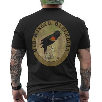 Birdwatcher Birder Nature Lover Red Winged Blackbird Men's T-shirt Back Print | Mazezy CA